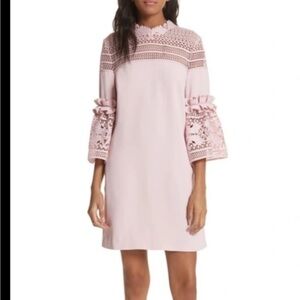 Ted Baker London Lucila Soft Pink Lace Sleeve Dress